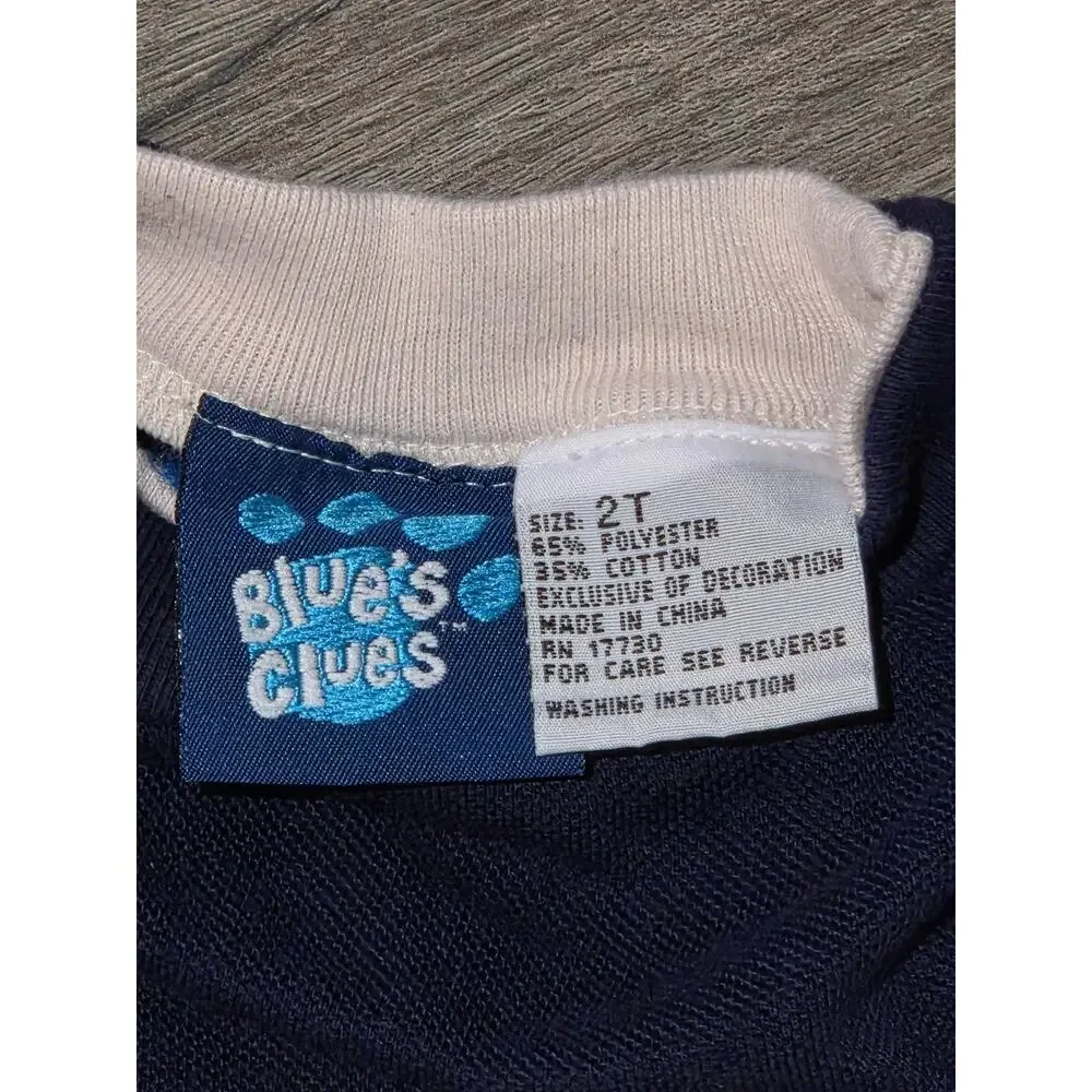 VINTAGE Y2K Nickelodeon Blue's Clues Overall Shorts Toddler 2T Tan Embroidered
